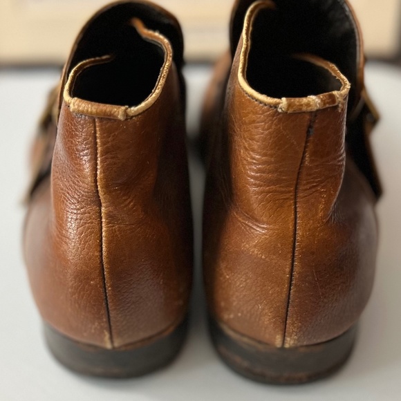 Vintage 1960s Tan Leather Bata Monk Boots - Picture 5 of 11